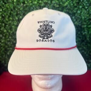 adidas White Cap with Black Emblem and Red Rope